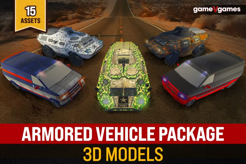 Armored Vehicle Package 3D Models